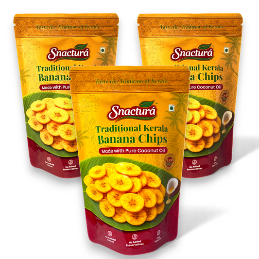 Traditional Kerala Banana Chips Combo Pack 100x3.(300g)