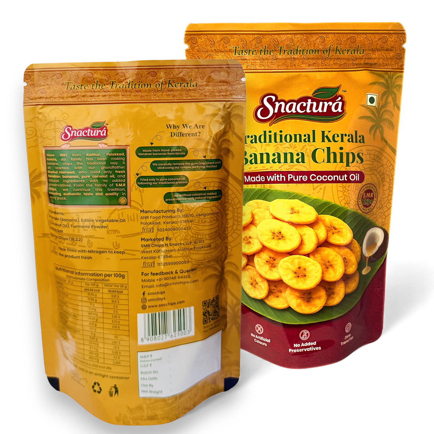 Traditional Kerala Banana Chips Combo Pack 100x2.(200g)